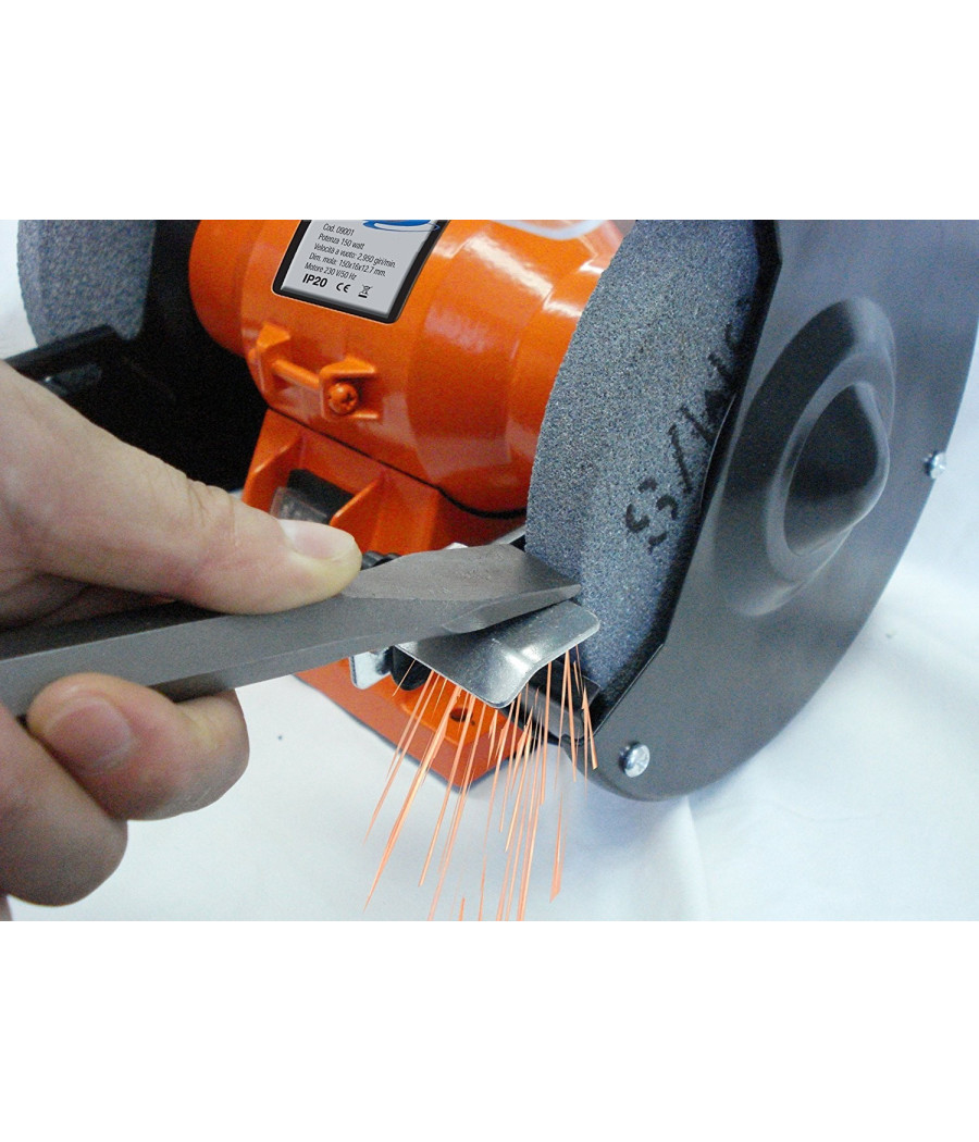 Smerigliatrice Mola Da Banco 200w 2 Dischi 2 Pietre 125mm Professionale H1205 - immagine 2