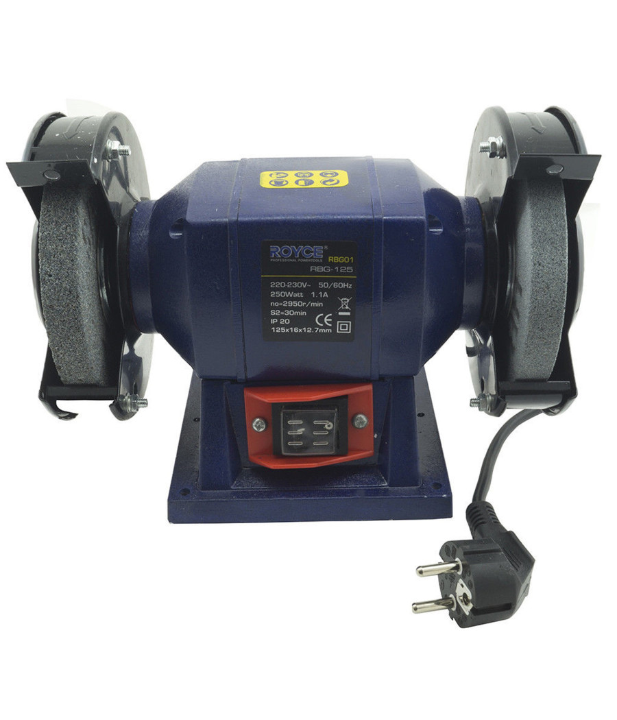 Smerigliatrice Mola Da Banco 250w Con 2 Dischi In Pietra Da 125mm Per Officina