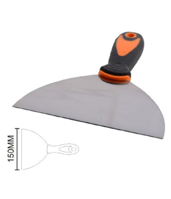 Spatola Pareti In Acciaio 6" 150 Mm Manico Antiscivolo Comoda Impugnatura 90423 - immagine 2