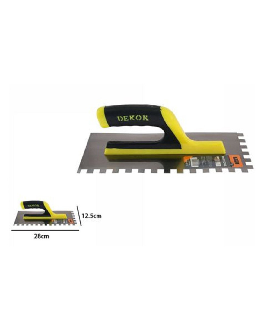 Spatola Stecca Frattone Per Stucco Dentata Pittore Muratura 28 X 12,5 Cm 53255a