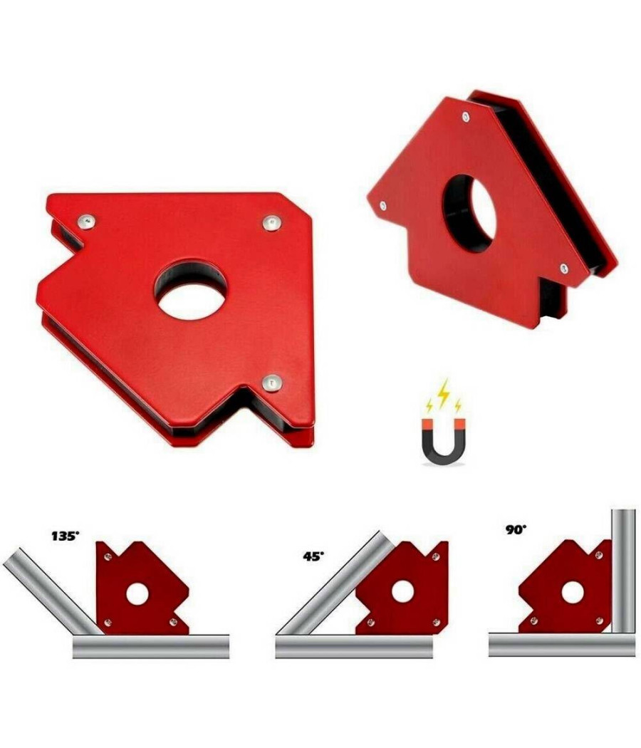 Squadra Magnetica Magnete Per Saldatura Saldatrice 45° 90° 135° 75 Lb 33 Kg - immagine 2