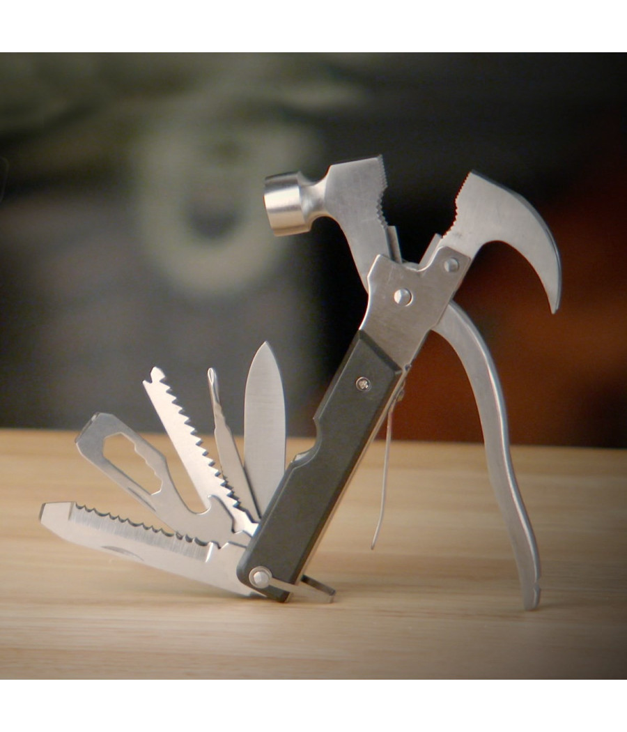 Strumento Multiuso Multifunzione 18 Attrezzi In 1 Martello Pinza Cacciavite - immagine 3