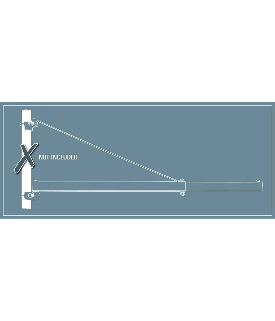 Supporto Braccio Asta A Bandiera Estensibile Girevole Per Paranco Montacarichi - immagine 3
