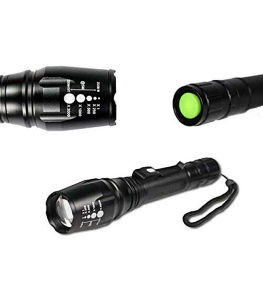 Torcia 100000 Lumen Tattica / Militare Sos Led T6 Ricaricabile Zoom 8668-t6 - immagine 2