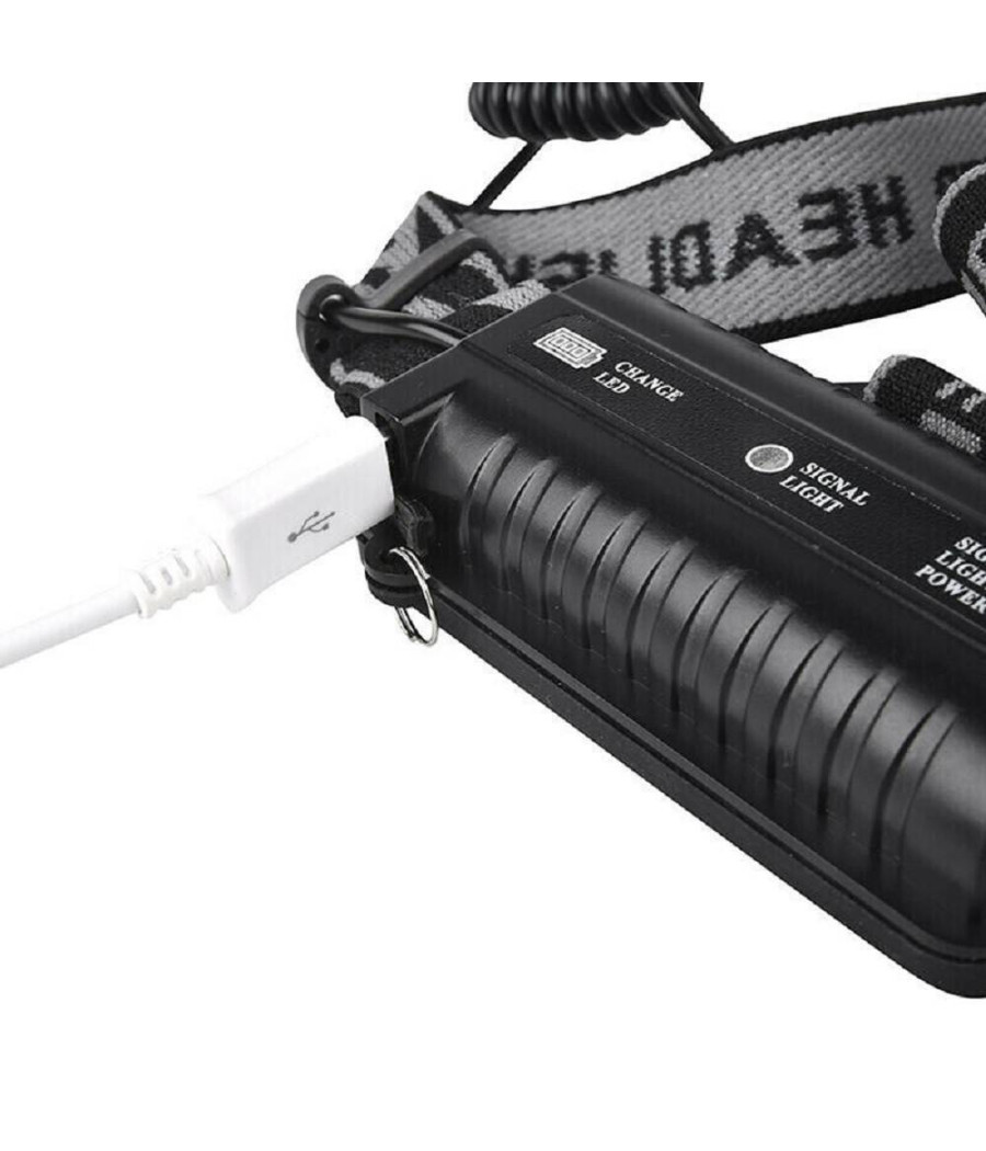 Torcia Frontale 5 Led Ricaricabile 6 Modalità Di Illuminazione Escursioni Pesca - immagine 3