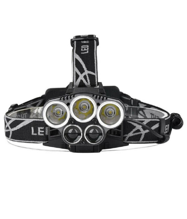 Torcia Frontale 5 Led Ricaricabile 6 Modalità Di Illuminazione Escursioni Pesca