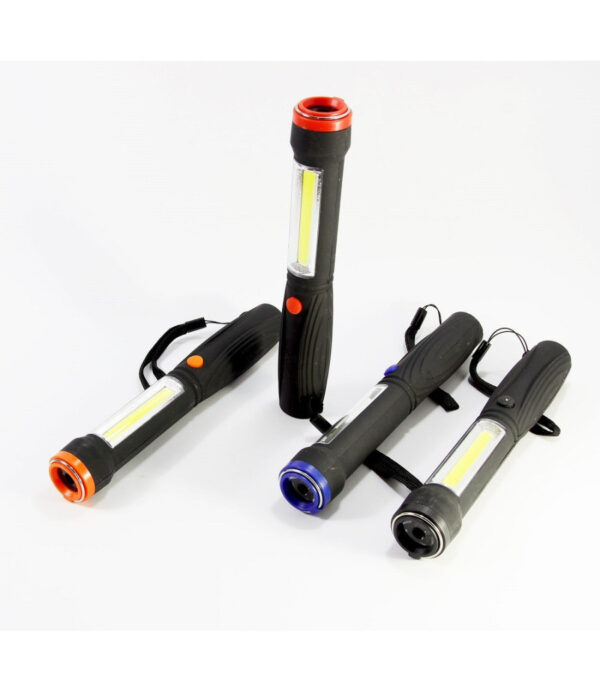Torcia Lampada Calamita Strip Led 1 Led Cob Light Luce Bianca Calamita