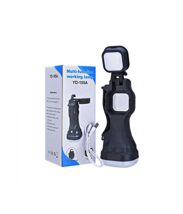 Torcia Lampada Emergenza 26 Led Smd Cob Ricaricabile Portatile Pannello Solare - immagine 2