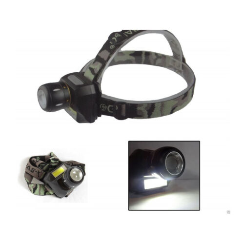 Torcia Lampada Frontale A 2 Led Cree Cob Ricaricabile 2 Luci Bl-6916a