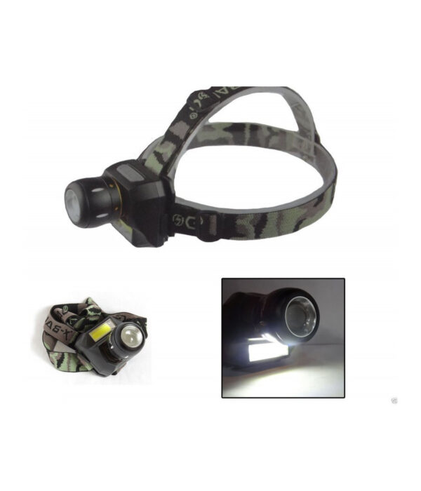 Torcia Lampada Frontale A 2 Led Cree Cob Ricaricabile 2 Luci Bl-6916a