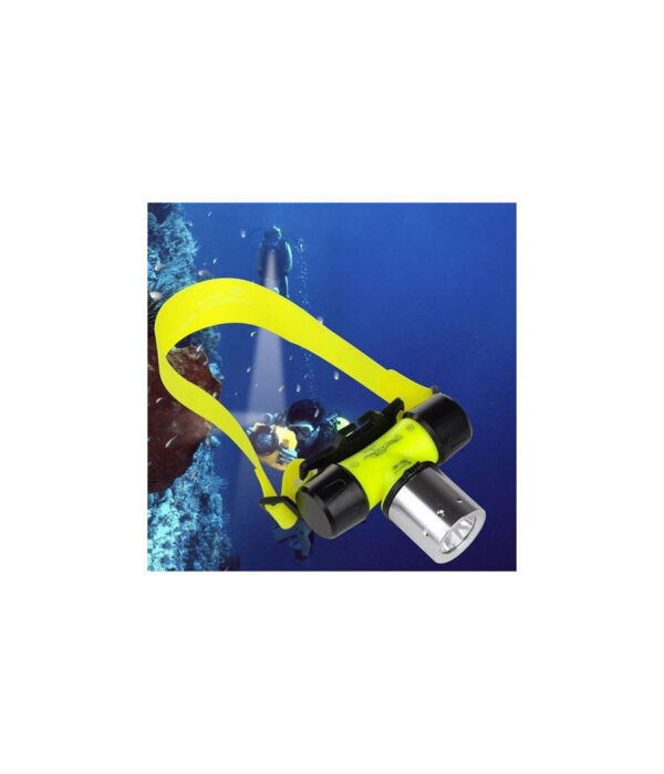 Torcia Lampada Frontale Fascio Luce Ampio Subacquea Led Pesca Grotte Waterproof