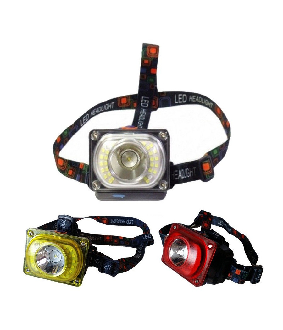 Torcia Lampada Frontale Led Ricaricabile 30led Cree T6 4 Funzioni A Litio