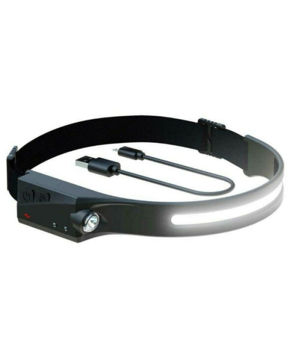 Torcia Lampada Frontale Ricaricabile A Led Cob 350lm Con Sensore Di Movimento - immagine 3
