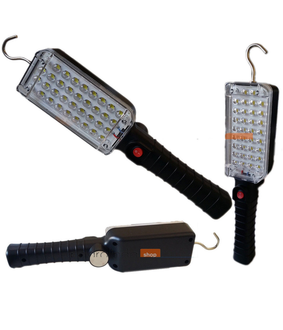 Torcia Lampada Portatile Gancio Calamitata 34 Led Da Lavoro Ricaricabile Zj-859