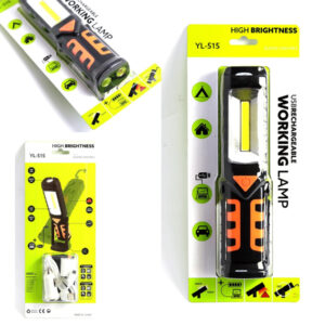 Torcia Lampada Portatile Ricaricabile Led Strip Cob - Base Orientabile E Ganci