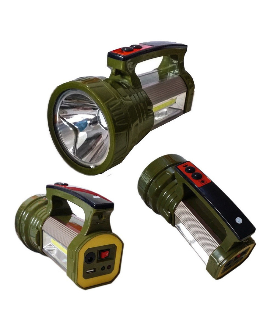 Torcia Lampada Portatile Ricaricabile Led Strip Cob Con Pannello Solare 5w Bb-00