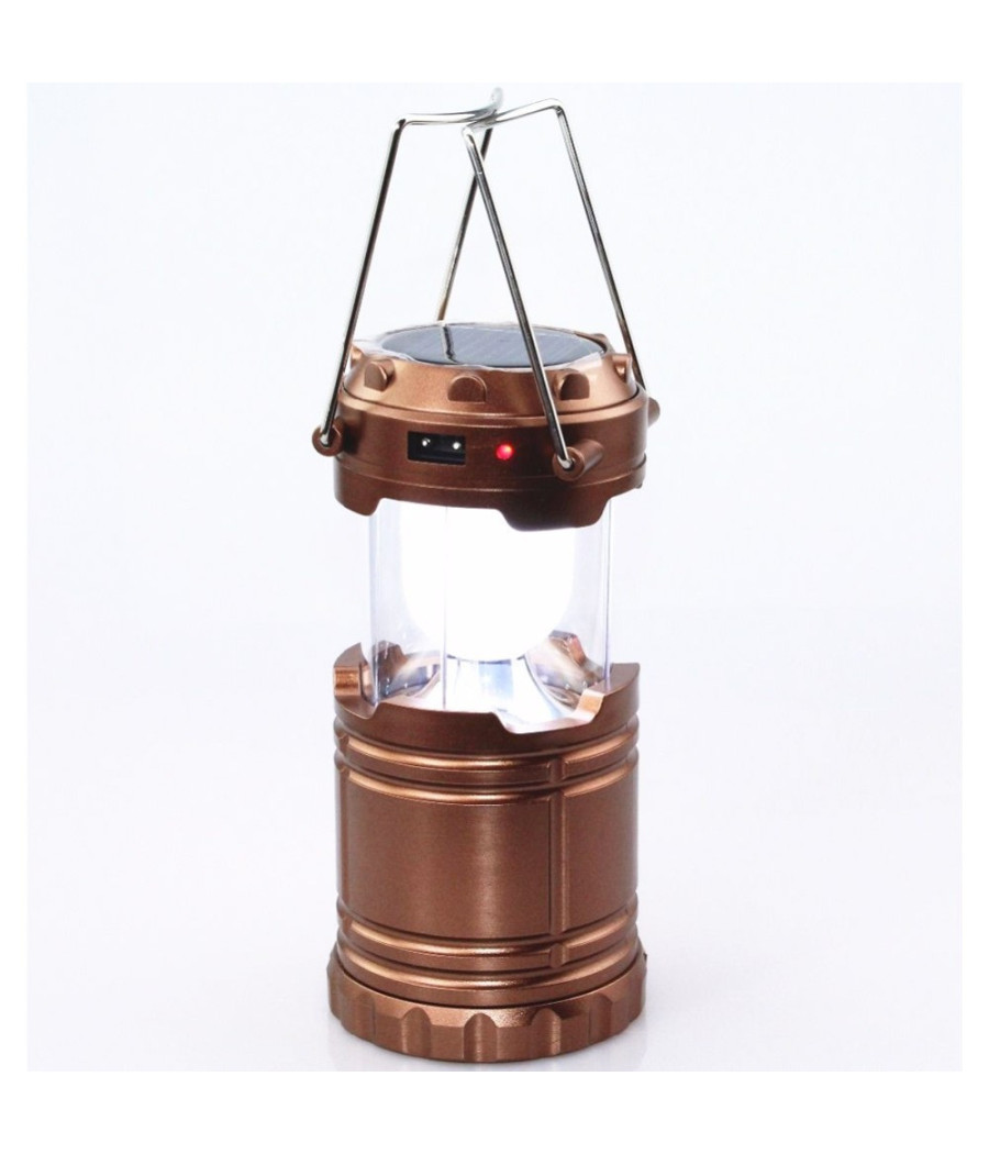 Torcia Lanterna Portatile Led Campeggio Luce Bianca Emergenza Ricaricabil Solare - immagine 3