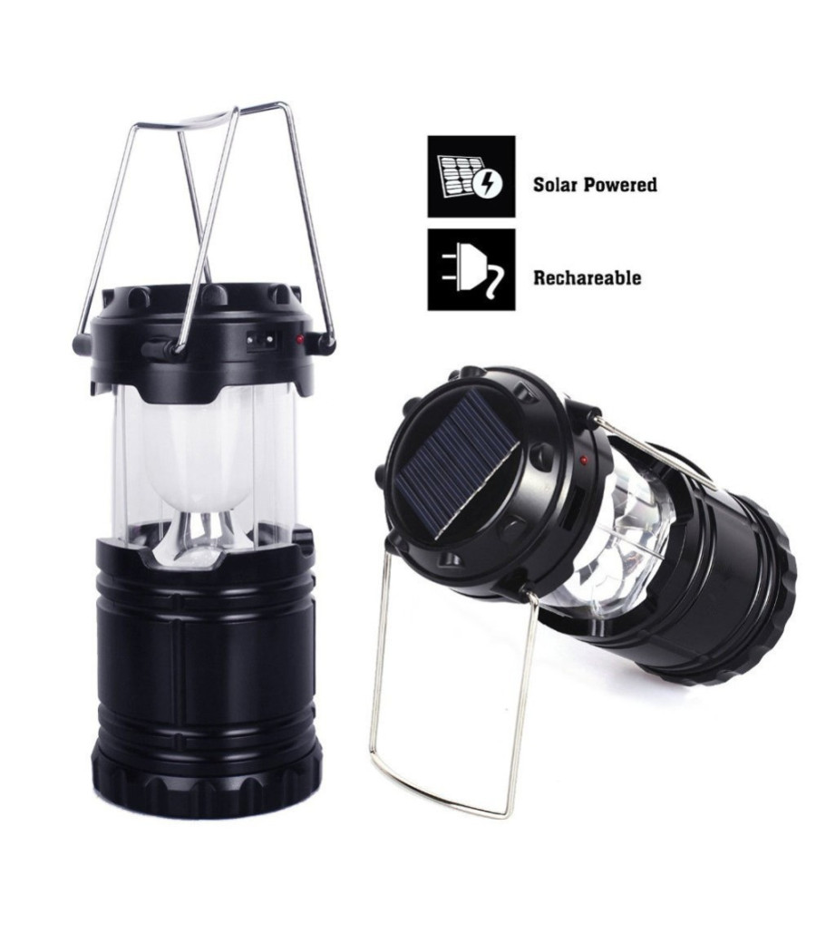 Torcia Lanterna Portatile Led Campeggio Luce Bianca Emergenza Ricaricabil Solare