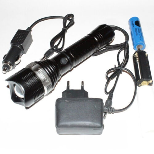 Torcia Led Alluminio 15000 W Ricaricabile 3.7v Con Segnalatori Di Emergenza