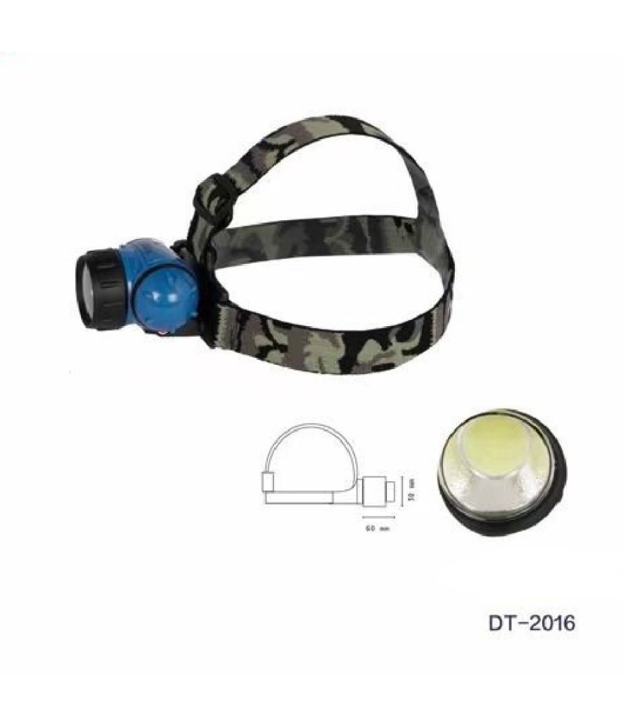 Torcia Led Cob Frontale Testa 3w Luce Regolabile Escursioni Pesca Gite Dt-2016