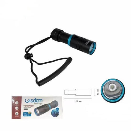 Torcia Led Cree T6 Ricaricabile Per Immersioni Subacquee Fino A 30 Metri Dt-2148