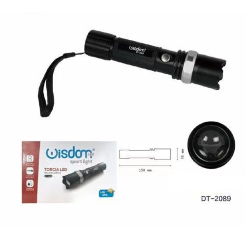 Torcia Led Cree T6 Ricaricabile Usb Auto Luminosita Regolabile Resistente Dt-2089