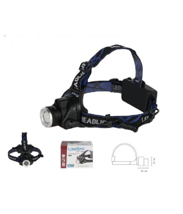 Torcia Led Da Testa Frontale Ricaricabile Induzione Cree T6 Regolabile Dt-2169