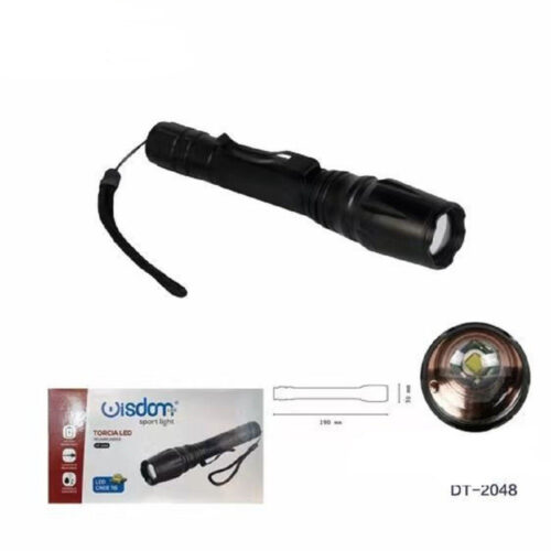 Torcia Led Ricaricabile Cree T6 Luce Regolabile Casa Campeggio Escursioni Dt-2048