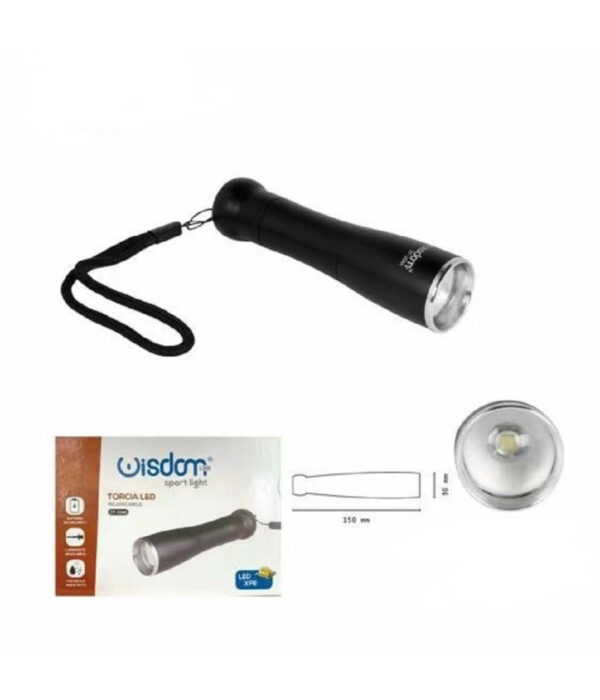 Torcia Led Ricaricabile Luce Led Chip Xpe Luminosita Regolabile Gancetto Dt-2086