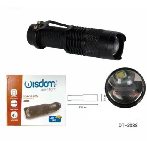 Torcia Led Xpe Ricaricabile Luce Regolabile Ip20 Per Campeggi Escursioni Dt-2088