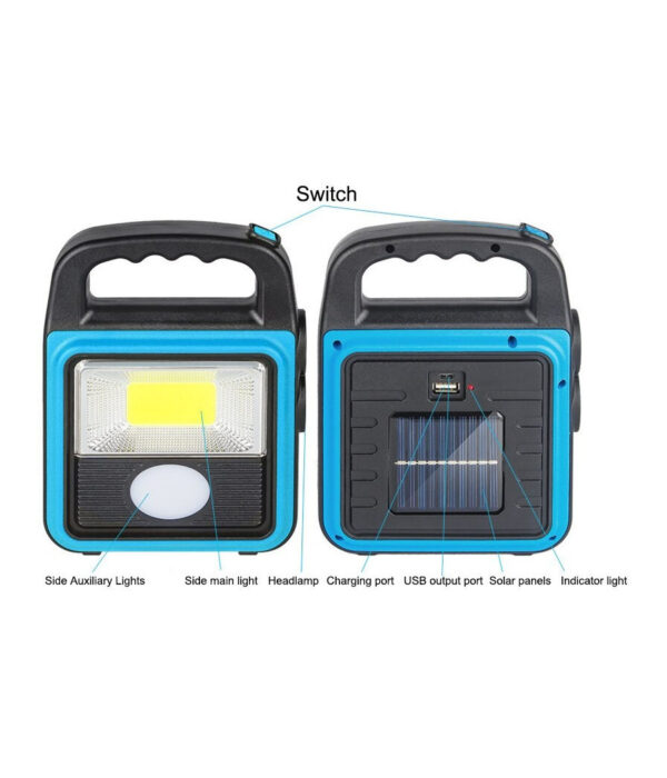 Torcia Solare Portatile Multifunzione Ricaricabile Lanterna Da Campeggio Ip65 - immagine 2