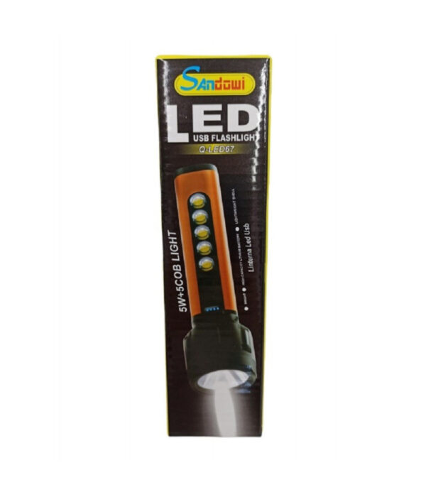 Torcia Usb Led Ricaricabile 5w+5 Cob Light Campeggio Ciclismo Escursioni Q-led67 - immagine 3