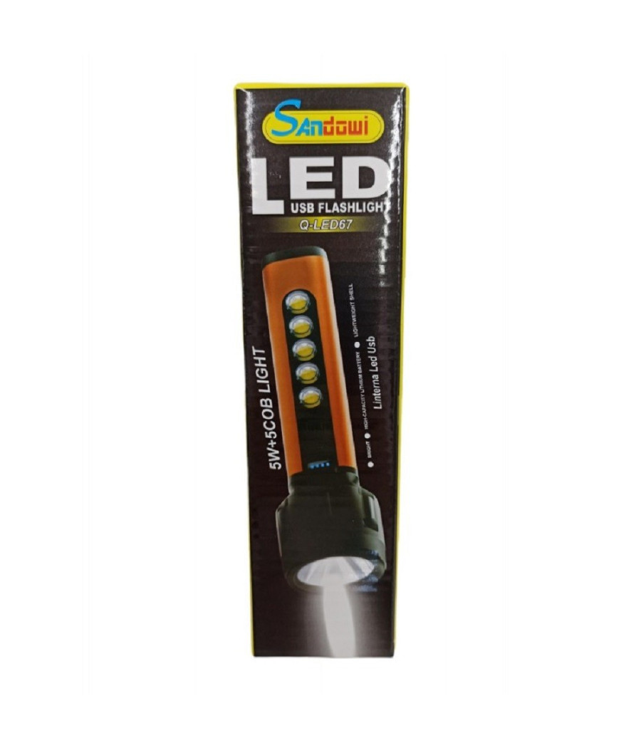 Torcia Usb Led Ricaricabile 5w+5 Cob Light Campeggio Ciclismo Escursioni Q-led67 - immagine 3