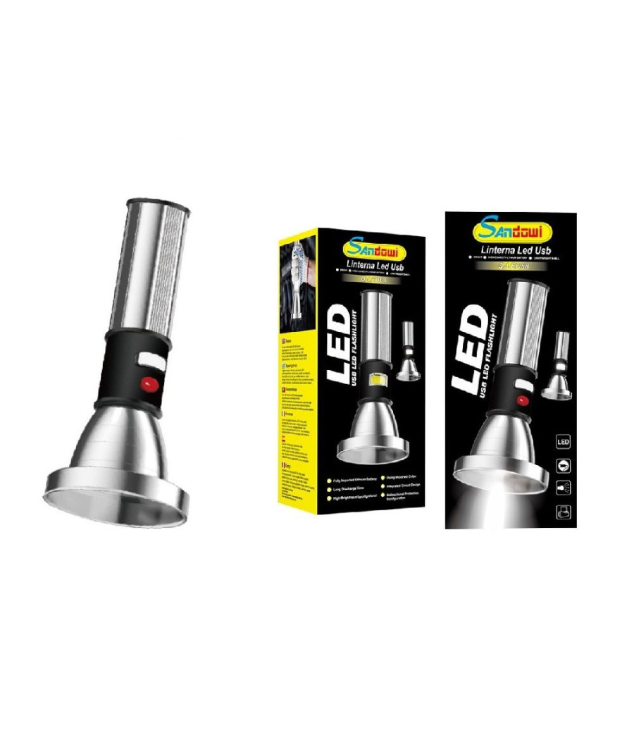 Torcia Usb Luce Led Lanterna Accessorio Per Casa Cantine Per Emergenze Q-led68