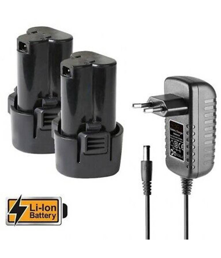 Trapano Avvitatore A Batteria Litio Funzione A Percussione 12v Doppia Batteria - immagine 2