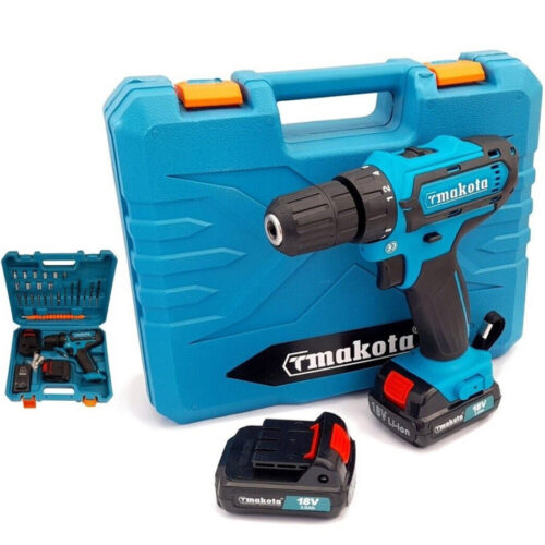 Trapano Avvitatore A Doppia Batteria Litio 18v 2ah Valigia 24 Accessori Tm331d