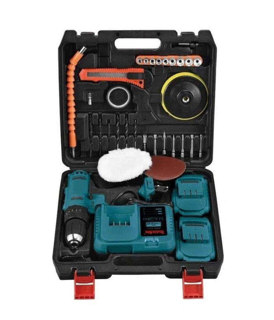 Trapano Avvitatore A Percussione Doppia Batteria 48v 4ah + Accessori Mls0002 - immagine 3