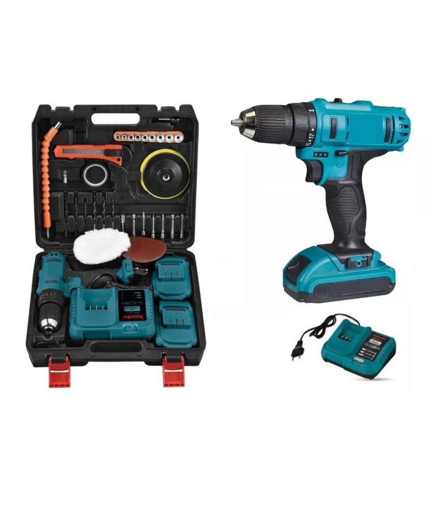 Trapano Avvitatore A Percussione Doppia Batteria 48v 4ah + Accessori Mls0002