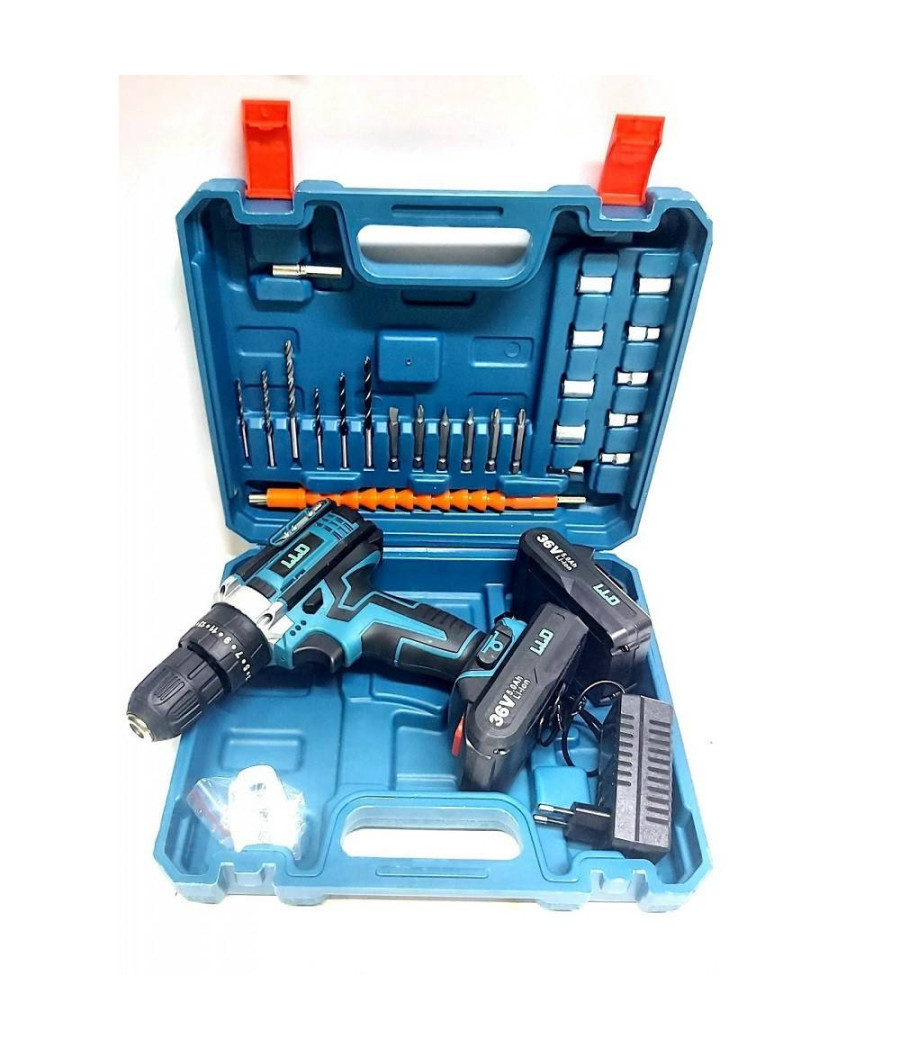 Trapano Avvitatore Doppia Batteria A Litio 36 V Max + Valigetta 26 Accessori Lld - immagine 2
