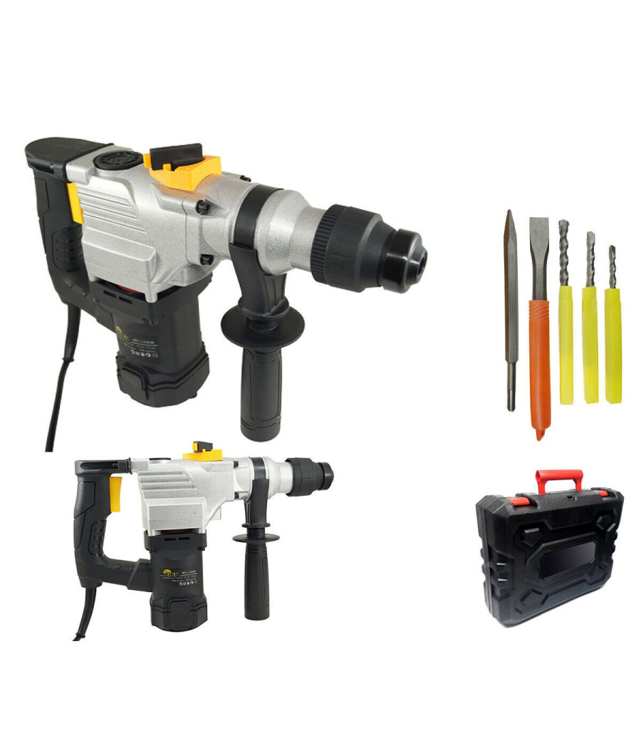 Trapano Scalpellatore Martello Demolitore 1350w 28mm Tassellatore 5 Accessori
