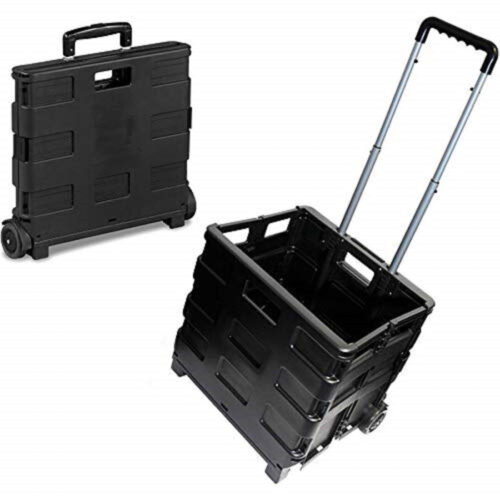 Trolley Carrello Portaoggetti 38x36x33cm Attrezzi Pieghevole Manico Spesa Multiuso