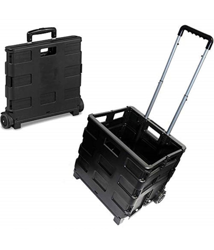 Trolley Carrello Portaoggetti 38x36x33cm Attrezzi Pieghevole Manico Spesa Multiuso