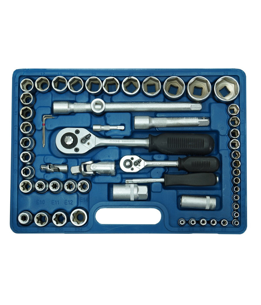 Valigia Set Chiavi A Bussola 108 Pezzi Vanadium Con Cricchetto 108 Pz Vanadium - immagine 3