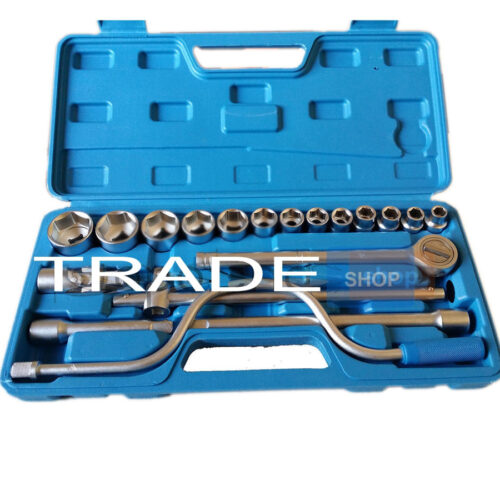 Valigia Set Chiavi A Bussola 19 Pezzi Vanadium Con Cricchetto Prolunghe 125 250