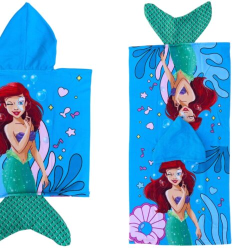 PONCHO MARE ARIEL110 X 55 CM ACCAPPATOIO PER BAMBINI MICROFIBRA