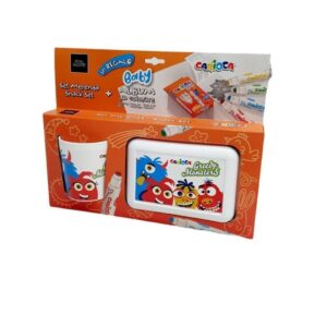 SET PORTAMERENDA + TAZZA IN PLASTICA CON ARTICOLI DI CANCELLERIA – PER SCUOLA E TEMPO LIBERO (BABY)