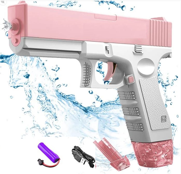 PISTOLA AD ACQUA ELETTRICA GIOCATTOLO – MODELLO GLOCK CON BATTERIA RICARICABILE - immagine 5