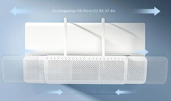 DEFLETTORE UNIVERSALE PLASTICA RIGIDA ALLUNGABILE PER CONDIZIONATORE D'ARIA ROTANTE A 180° REGOLABILE - immagine 3