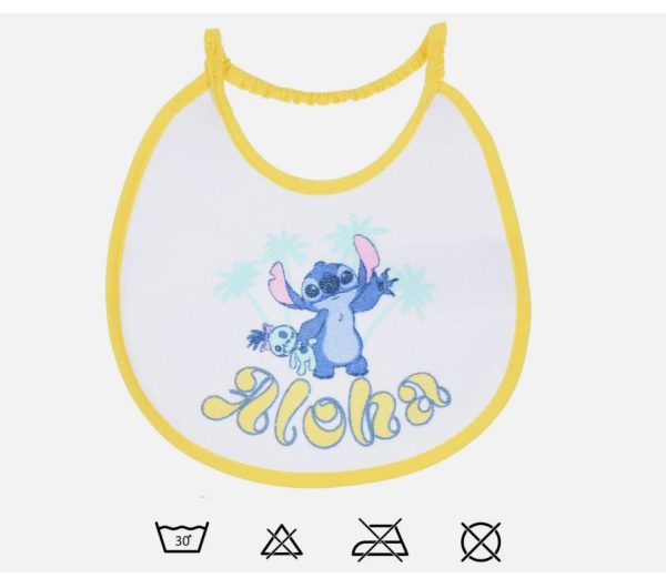 BAVETTE STITCH DISNEY SET 6 BAVAGLINI 18 X 18 CM IN SPUGNA PER BAMBINI - immagine 4
