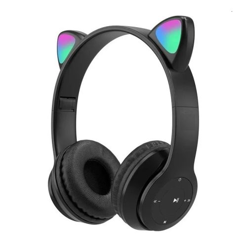 CUFFIA WIRELESS EARBUDS OVER EAR CON ORECCHIE DA GATTO LED